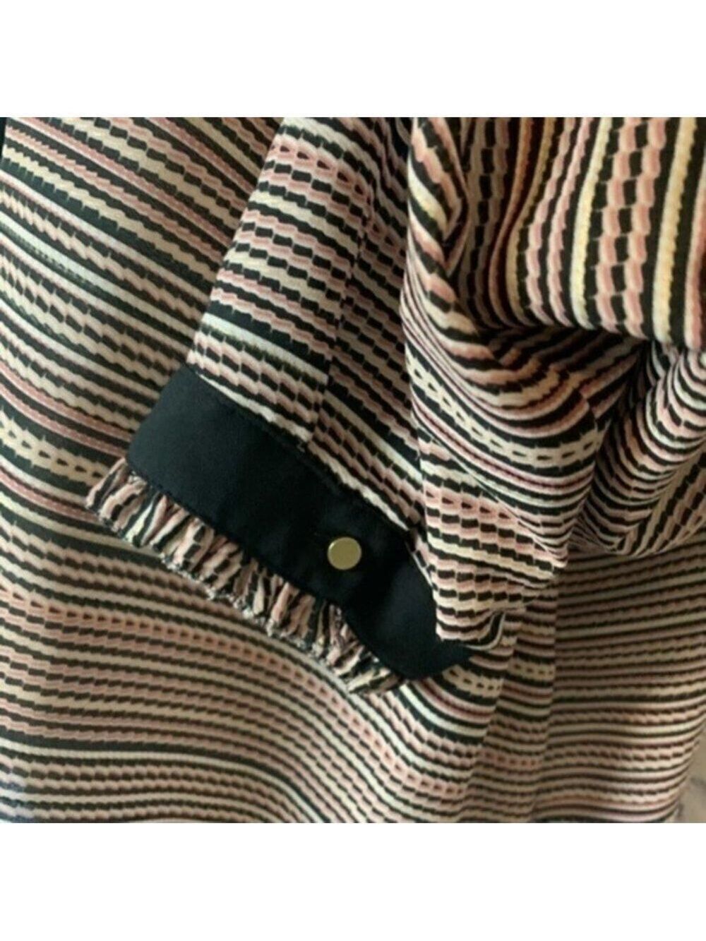 Liz Claiborne Stripe Tunic Button Up Top 2X - Picture 5 of 9
